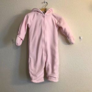 Old Navy pink bear snow suit, 12-18 months, NWOT